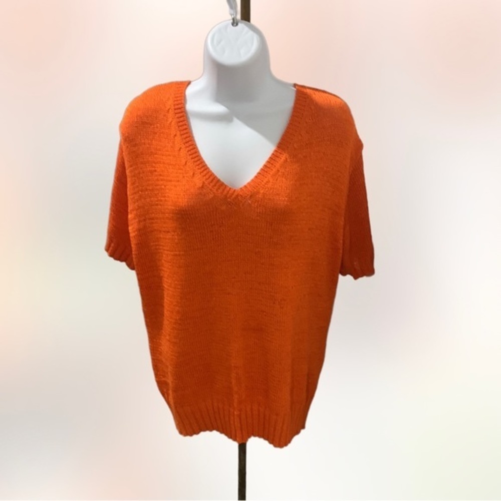 Sag Harbor Size 12 Orange V Neck